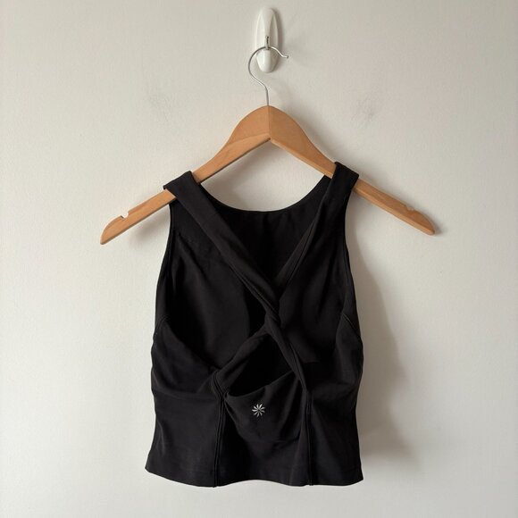 Athleta Conscious Twist Crop Top Sports Bra Black Size Small - Picture 5 of 6